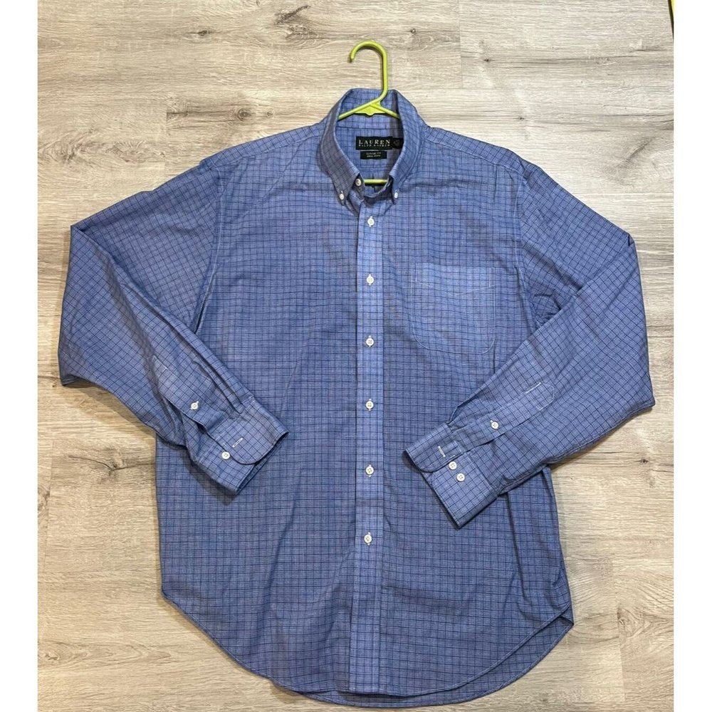 Lauren Ralph Lauren Men’s Button Up Shirt Long Sleeve Blue  Classic Fit 17 36/37
